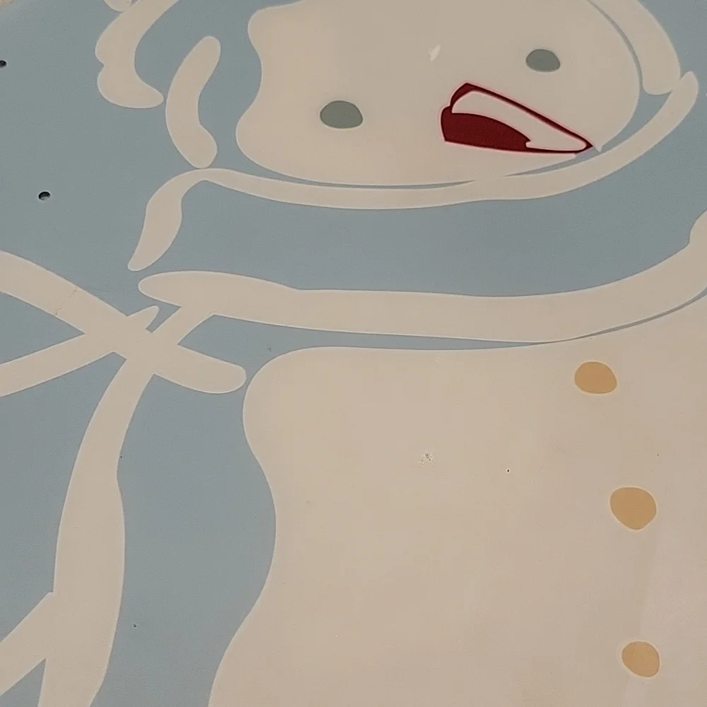 Placemats 4 vinyl vintage sparkling snowman EUC